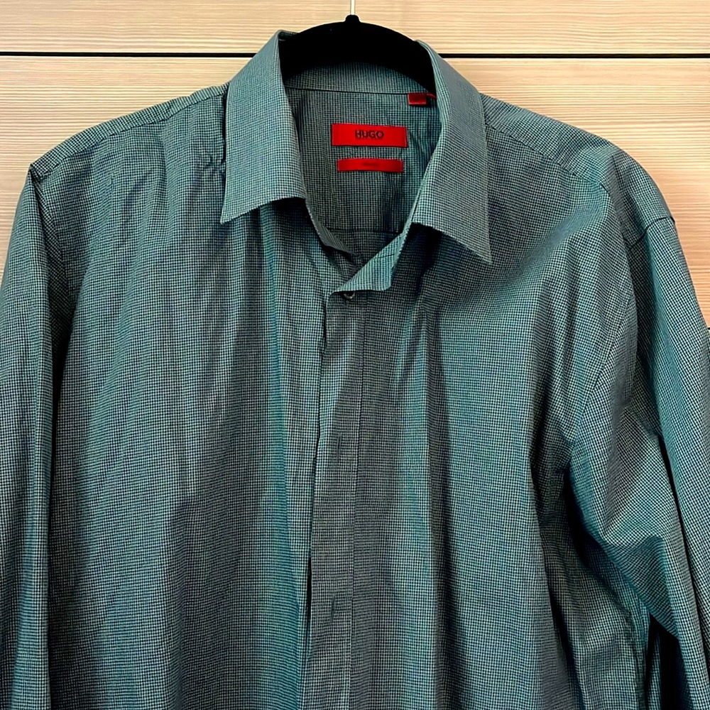 Hugo Boss button down checkered shirt